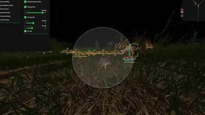 The Isle cheat menu with FOV scale, sky brightness, no fog and radar minimap